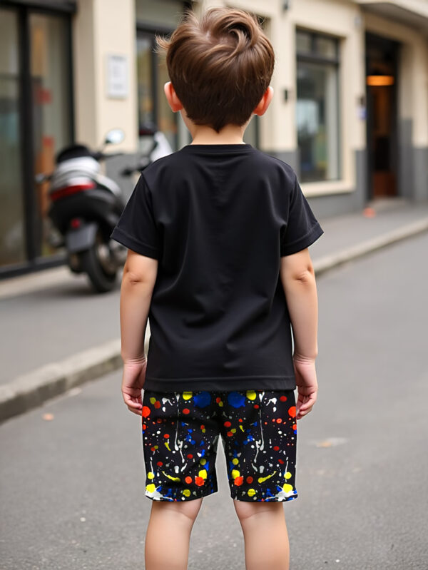 American street style children&apos;s T-shirt fashion trend popular boys round neck short sleeve two-piece suit - Image 3