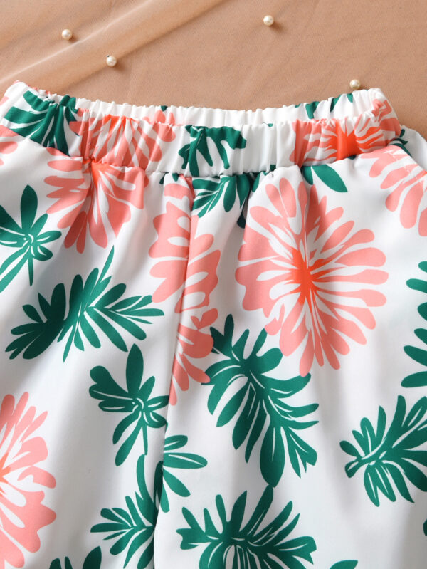 Summer girls shorts trendy suit sleeveless small fresh sleeveless shorts suit random print pattern - Image 6