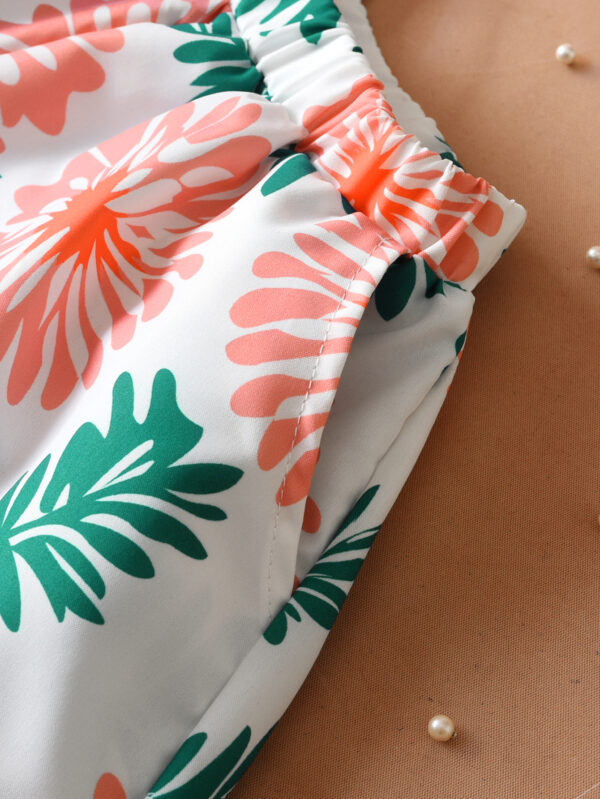 Summer girls shorts trendy suit sleeveless small fresh sleeveless shorts suit random print pattern - Image 7