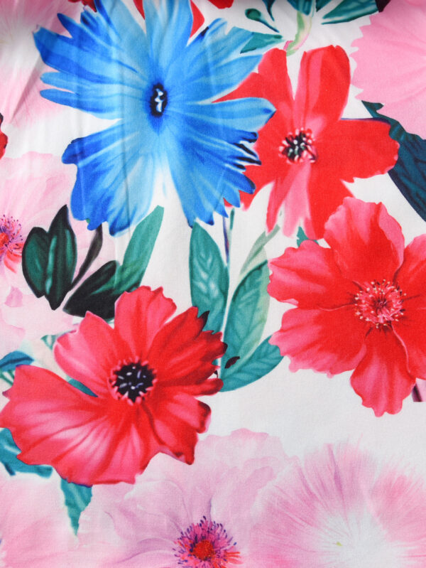 Summer girls casual contrast color printed sleeveless dress sleeveless waist round neck ruffled one-piece dress - Image 4