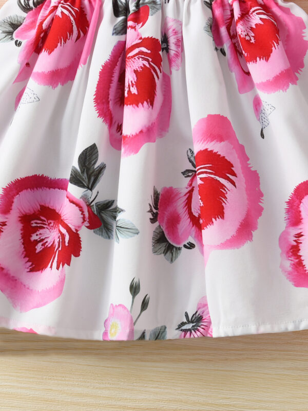 Summer Girls Casual Small Flying Sleeve Sleeveless Random Printed Dress Girls Summer Girls Fashion Dress - Image 7