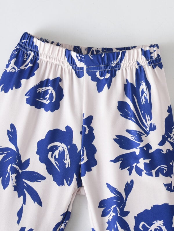 Summer girls fashion suspender suit Summer random print suspender top + random print trousers suit - Image 5