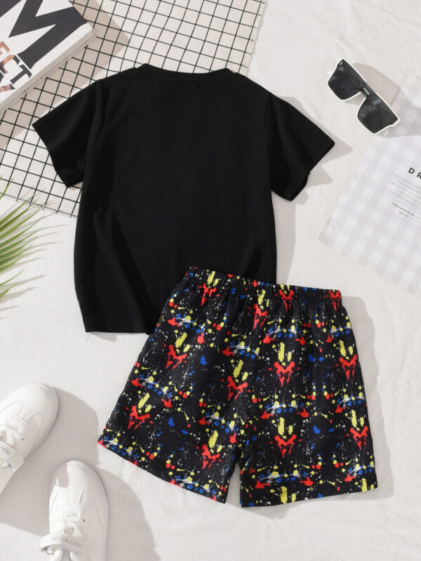 American street style children&apos;s T-shirt fashion trend popular boys round neck short sleeve two-piece suit - Image 4