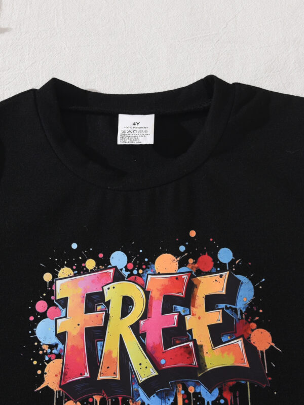 American street style children&apos;s T-shirt fashion trend popular boys round neck short sleeve two-piece suit - Image 5