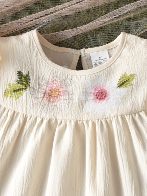 Lightweight clothing trendy small flying sleeves ruffled tops petal shorts hem girls summer outdoor breathable suit - Image 3