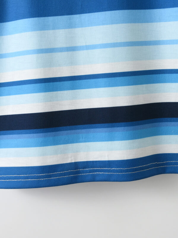 Boys summer fashion breathable and comfortable fabric irregular horizontal stripes pattern short-sleeved shorts suit combination - Image 6