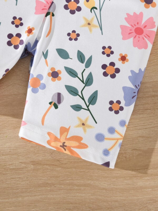Girls summer short bright flower healing little girl suit girls summer fashion trend shorts suit - Image 8