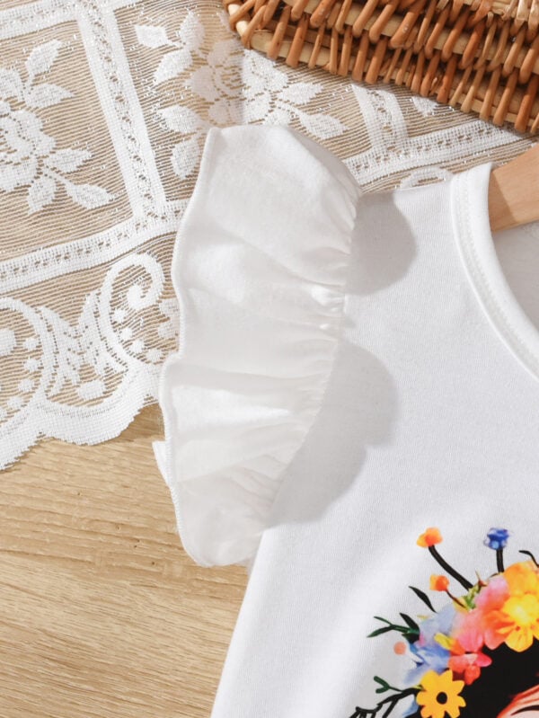 Girls summer short bright flower healing little girl suit girls summer fashion trend shorts suit - Image 5