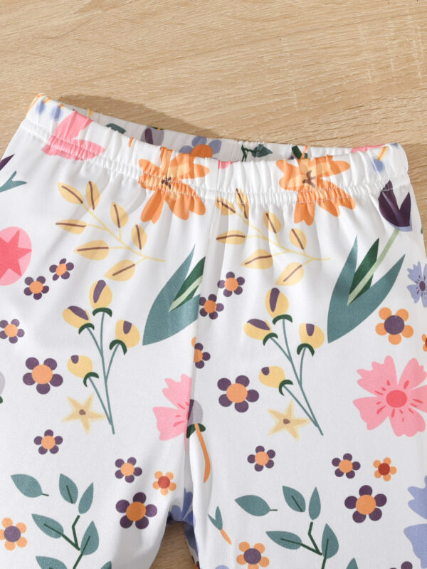 Girls summer short bright flower healing little girl suit girls summer fashion trend shorts suit - Image 6