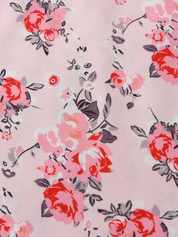 Girls Summer 3-piece floral print and irregular stripes thin straps simple fashion dress - Image 6