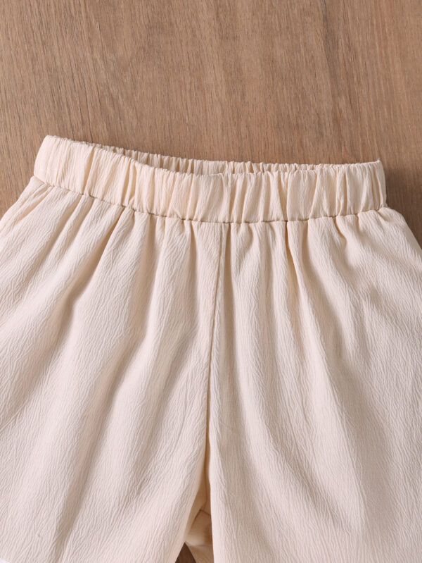 Girls Summer Sleeveless Top + Shorts Set Lightweight Cotton Ruffle Design Shorts Set - Image 7
