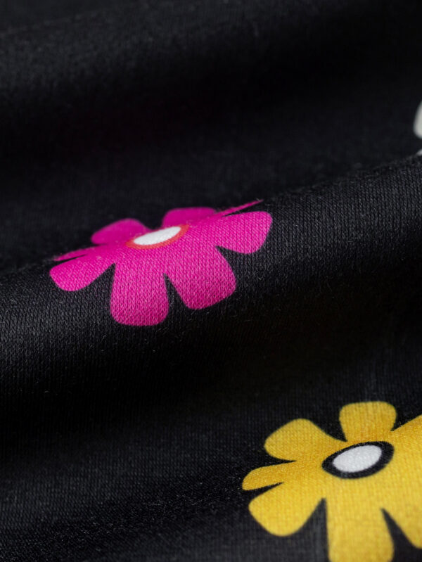 Season&apos;s new trend girls&apos; hooded sweatshirt dress with colorful flower pattern dress - Image 6