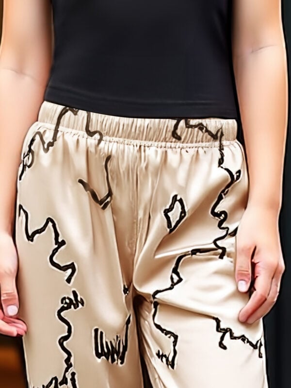Girls Summer Trousers Set Girls Summer One-shoulder Suspender Top + Irregular Striped Print Trousers Set - Image 5